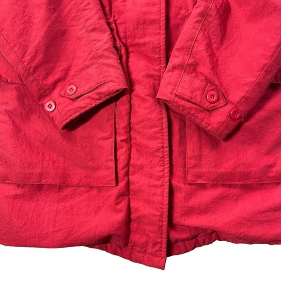 Woolrich Full Zip Coat Womens Medium Red Wool Thinsulate Parka - Picture 5 of 9